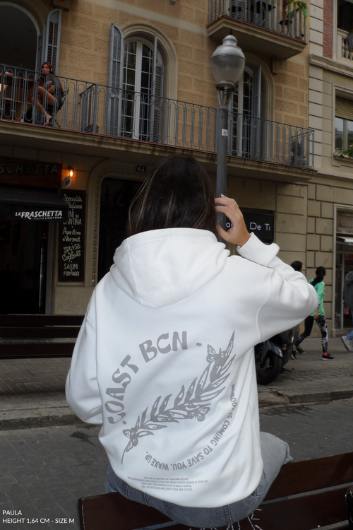 White Wake Up Hoodie CoastBcn