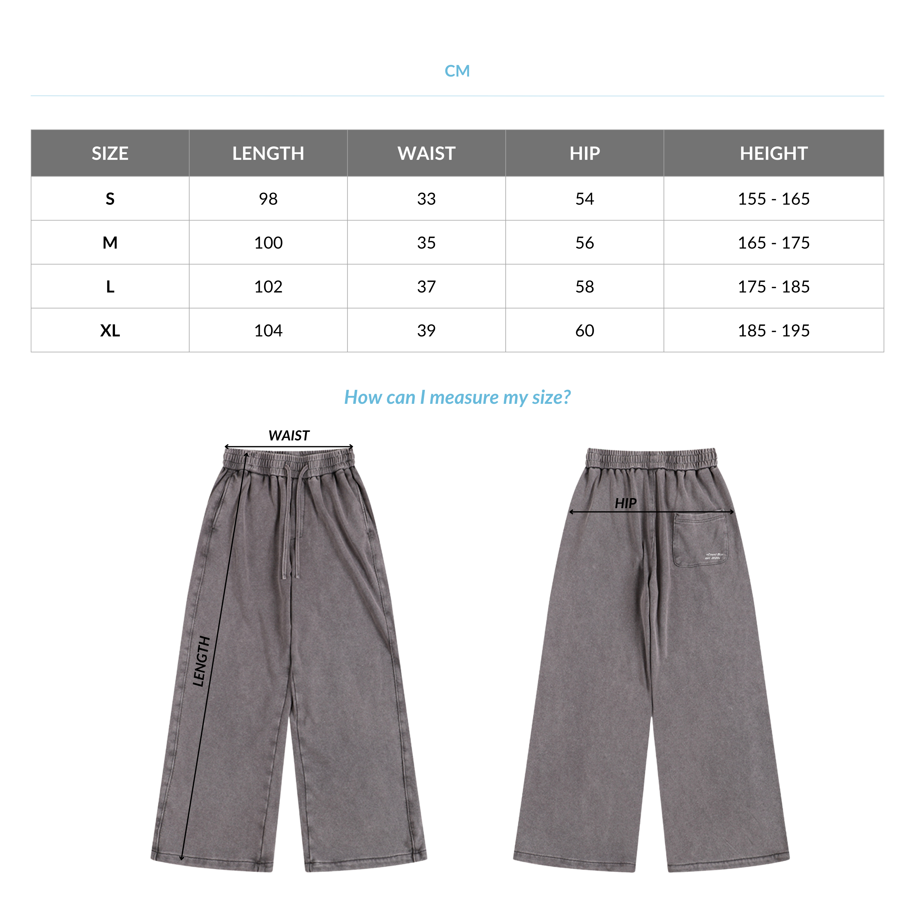 Washed Brown Wide Leg Joggers