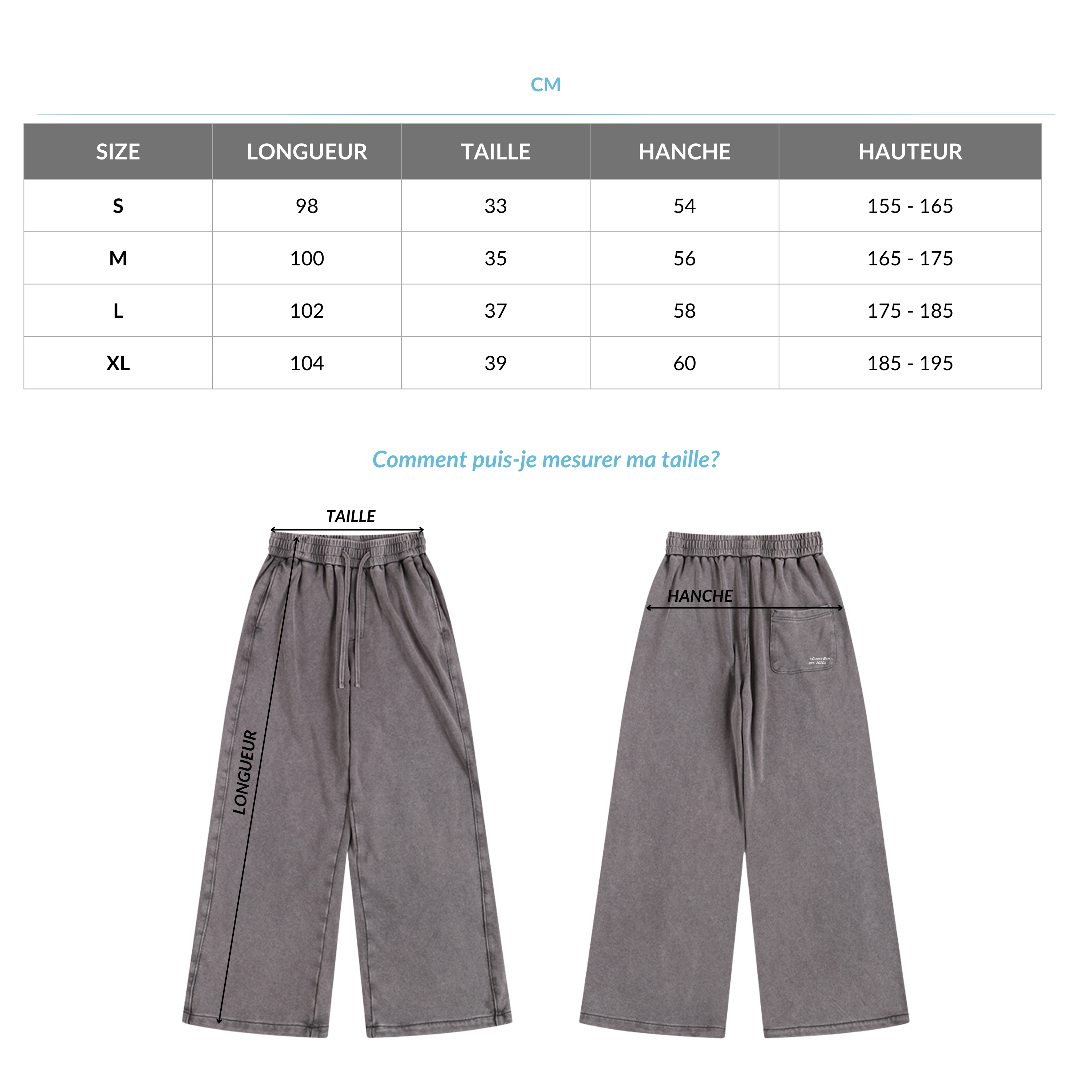 Washed Black Wide Leg Joggers