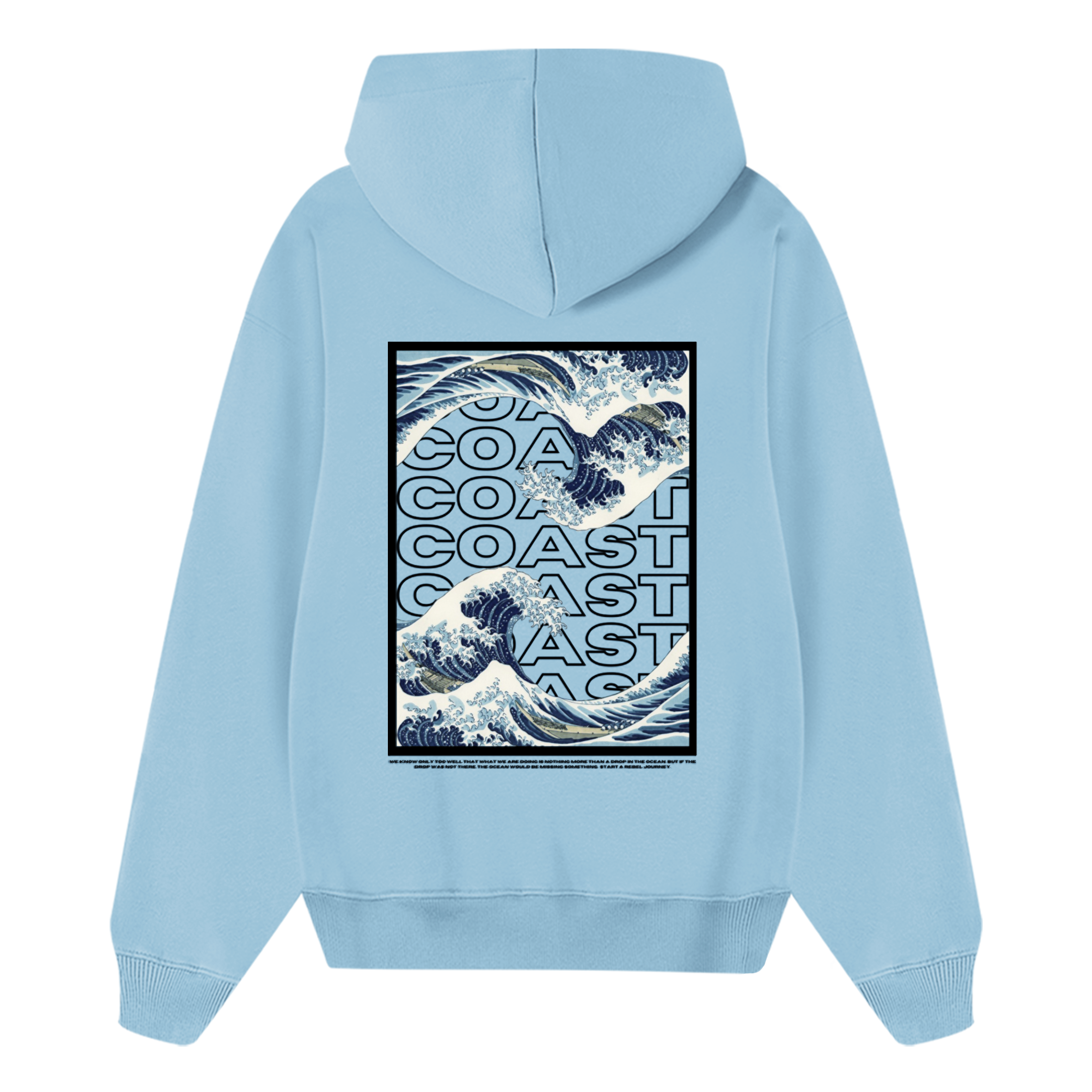 うきわ OCEAN WAVE HOODIE うきわ OCEAN WAVE HOODIE_Navy color Great Wave off Kanagawa