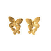 Gold Double Butterfly Earings CoastBcn