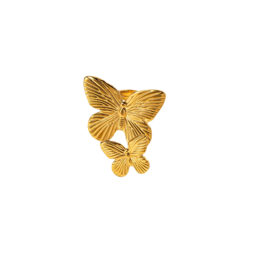 GOLD DOUBLE BUTTERFLY RING CoastBcn