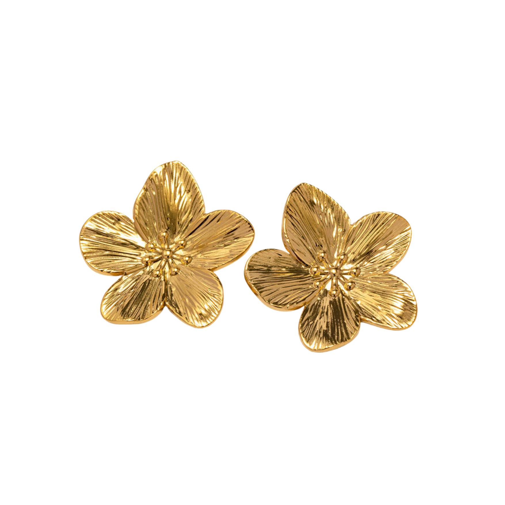 Gold Flower Earings CoastBcn