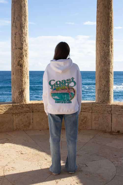 White Costa Brava Hoodie CoastBcn