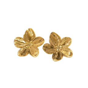 Gold Flower Earings CoastBcn