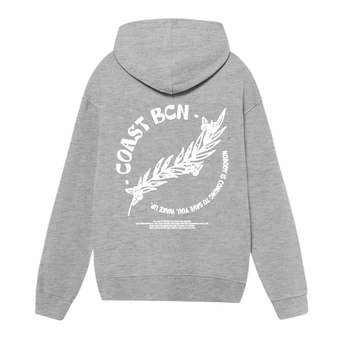 Heather Gray Wake Up Hoodie CoastBcn